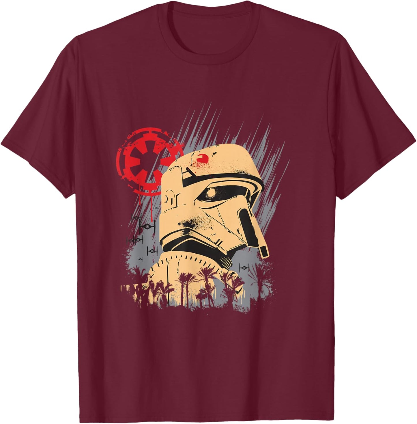Star Wars Rogue One Iconic Shoretrooper Big Retro Poster T-Shirt - T-Shirt | Maroon