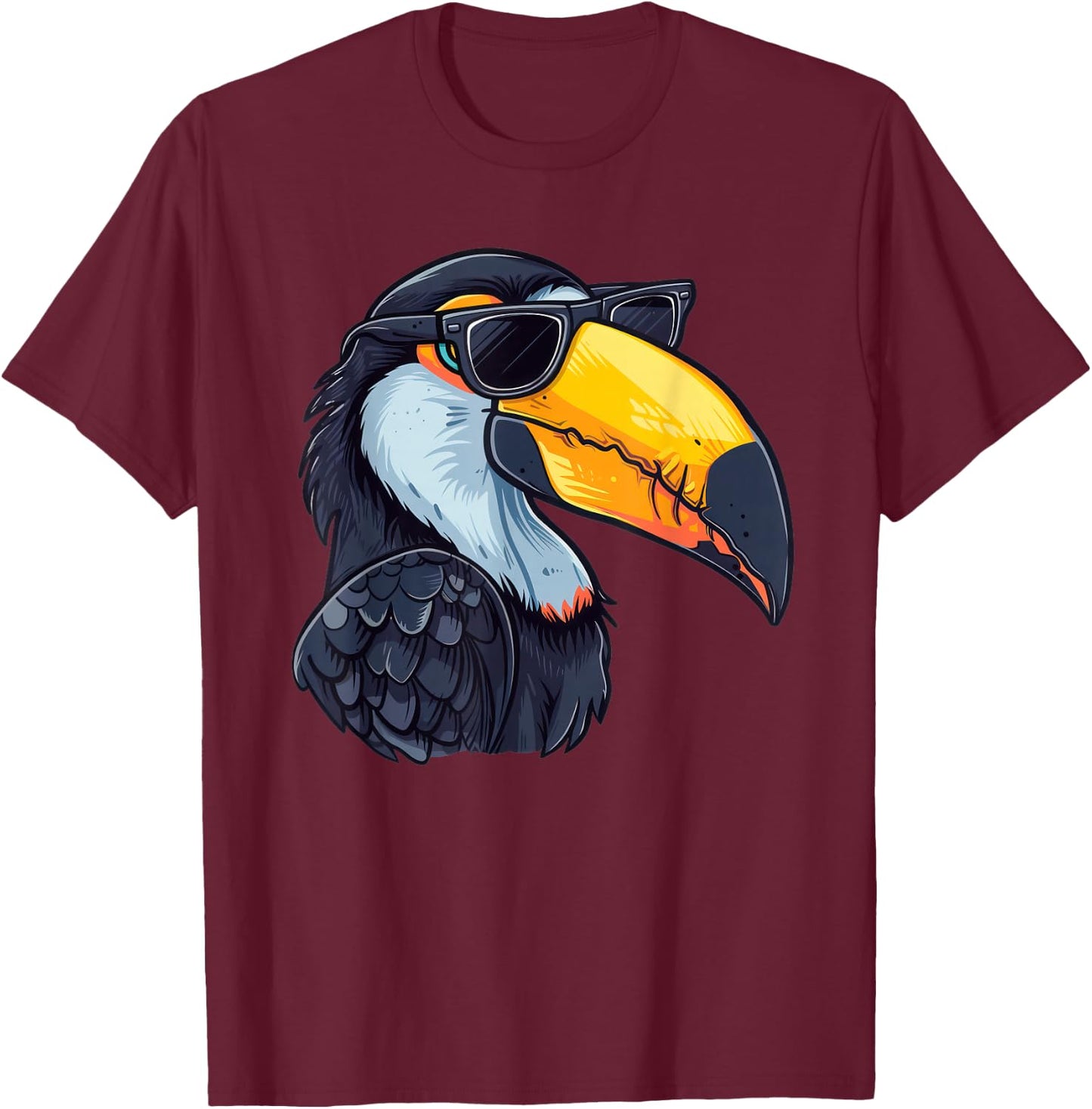 Ätoucan. Toucan Sunglasses Tucan , Small, Black T-Shirt - T-Shirt | Maroon