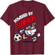 Powered By Ramen Funny Ramen Bowl Kicking Soccer Ball T-Shirt - T-Shirt | Maroon