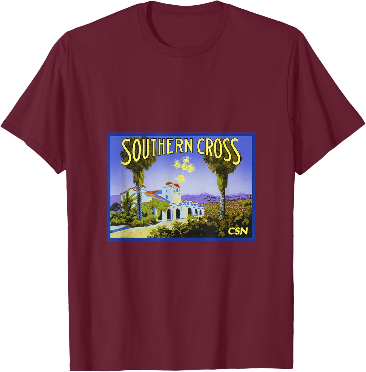 Crosby Stills & Nash - Southern Cross T-Shirt - T-Shirt | Maroon