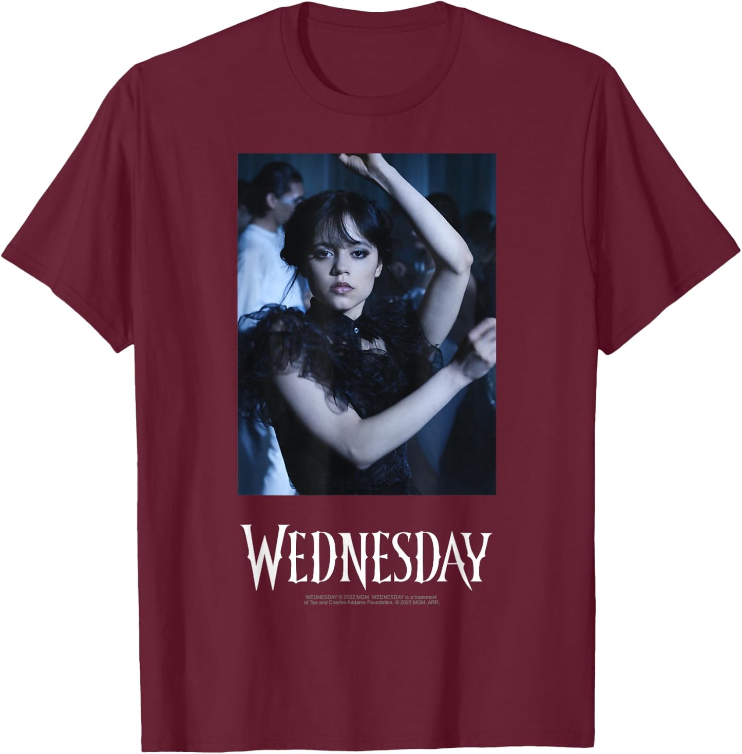 Wednesday Iconic Dance Scene Real Photo Portrait T-Shirt - T-Shirt | Maroon