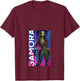 Marvel Guardians of The Galaxy Vol. 3 Vintage Gamora Panel V-Neck T-Shirt - T-Shirt | Maroon