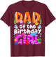 Dad Under Sea Birthday Party Girls Ocean Sea Animals Themed T-Shirt - T-Shirt | Maroon
