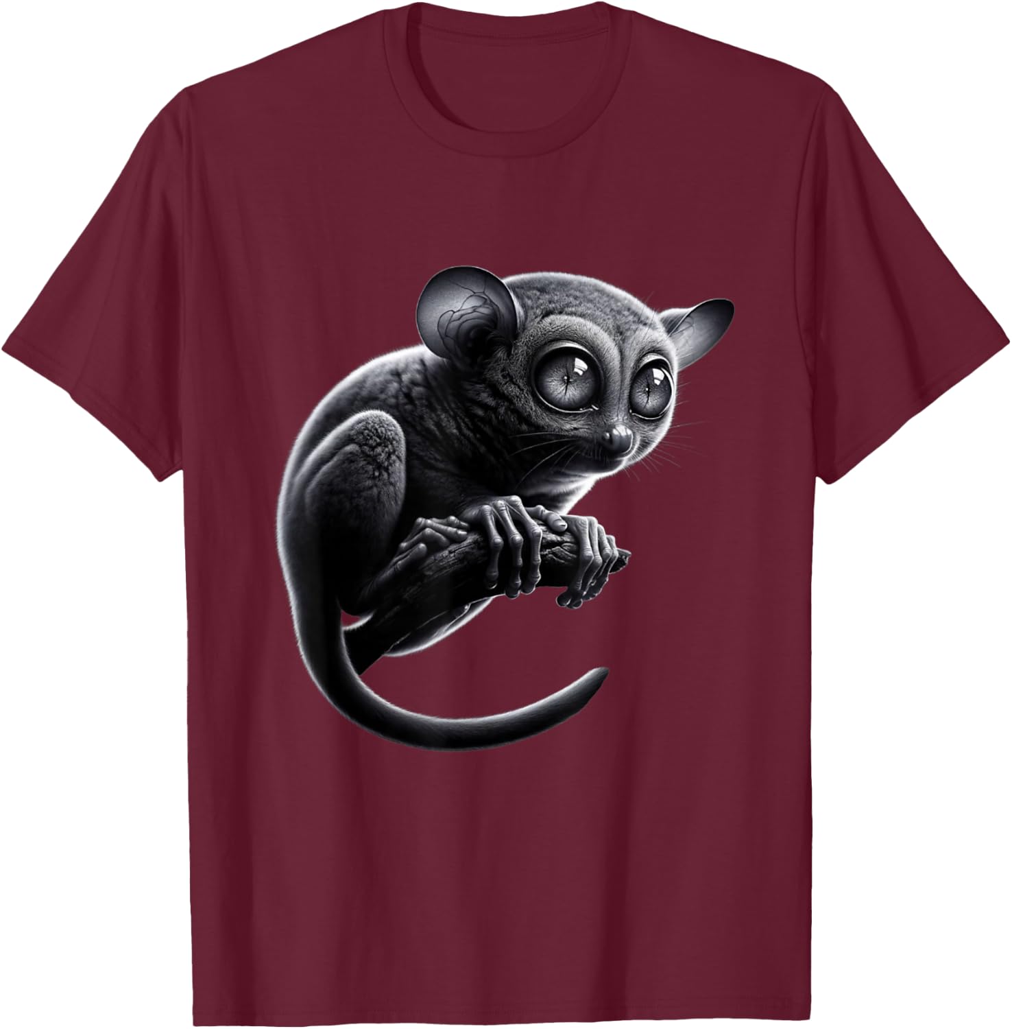 Cute Colorful Tarsier Art Phillippines Bohol Monkey Tarsier T-Shirt - T-Shirt | Maroon