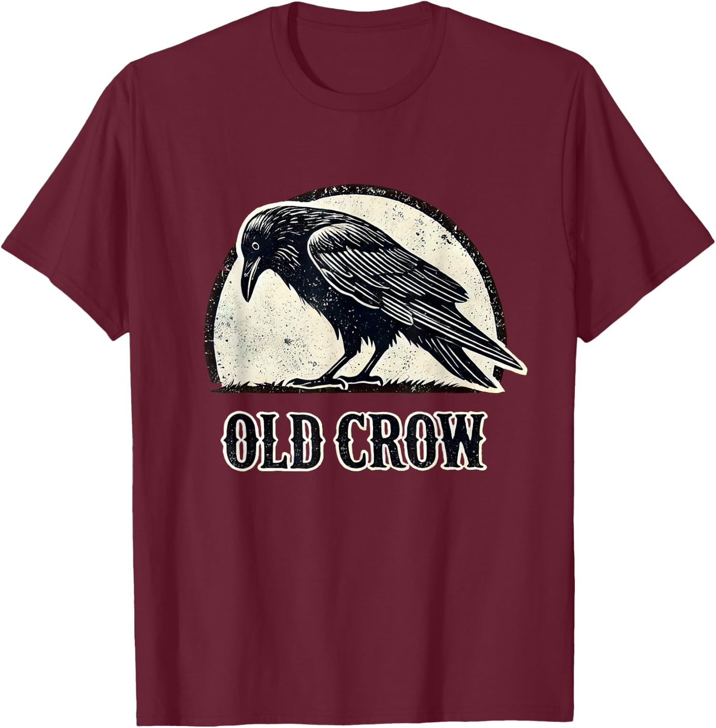 Old Crow Graphic T-Shirt - T-Shirt | Maroon