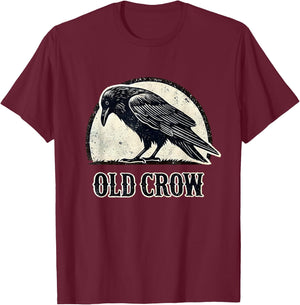 Old Crow Graphic T-Shirt - T-Shirt | Maroon