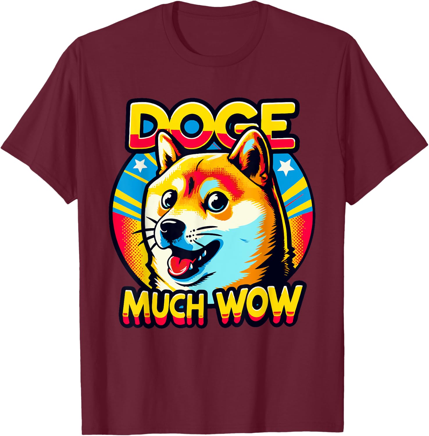 Meme Culture Doge Much Wow Vibrant Dog Lover T-Shirt - T-Shirt | Maroon