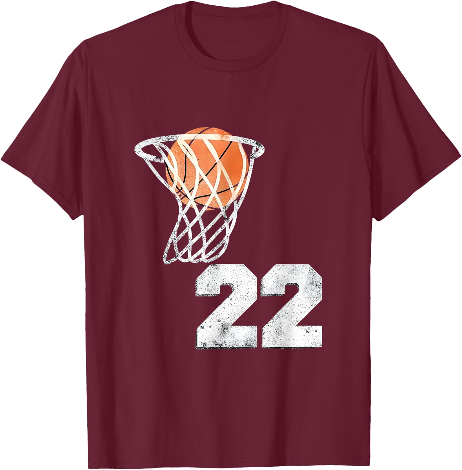 Vintage Basketball Jersey Number 22 Player Number T-Shirt - T-Shirt | Maroon
