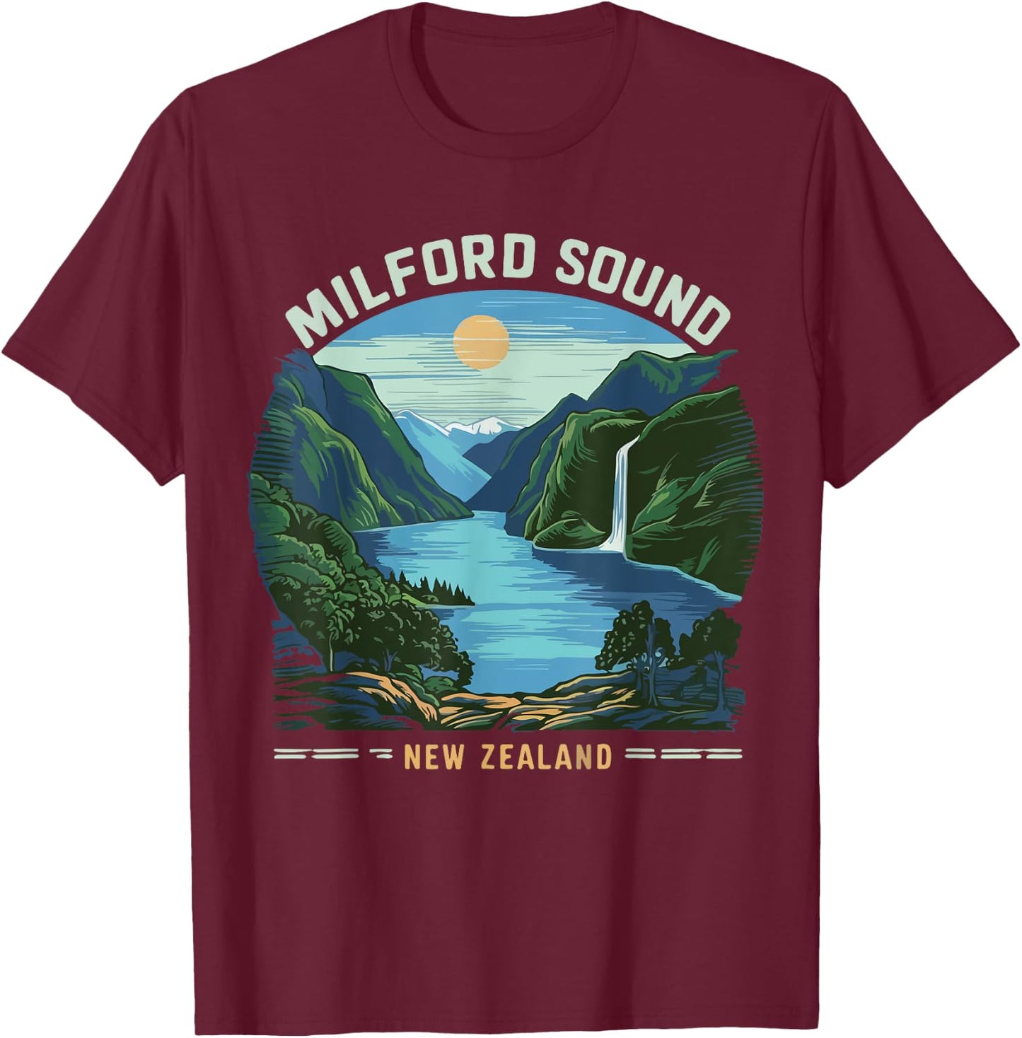 Milford Sound Fjords New Zealand Hike Costume T-Shirt - T-Shirt | Maroon