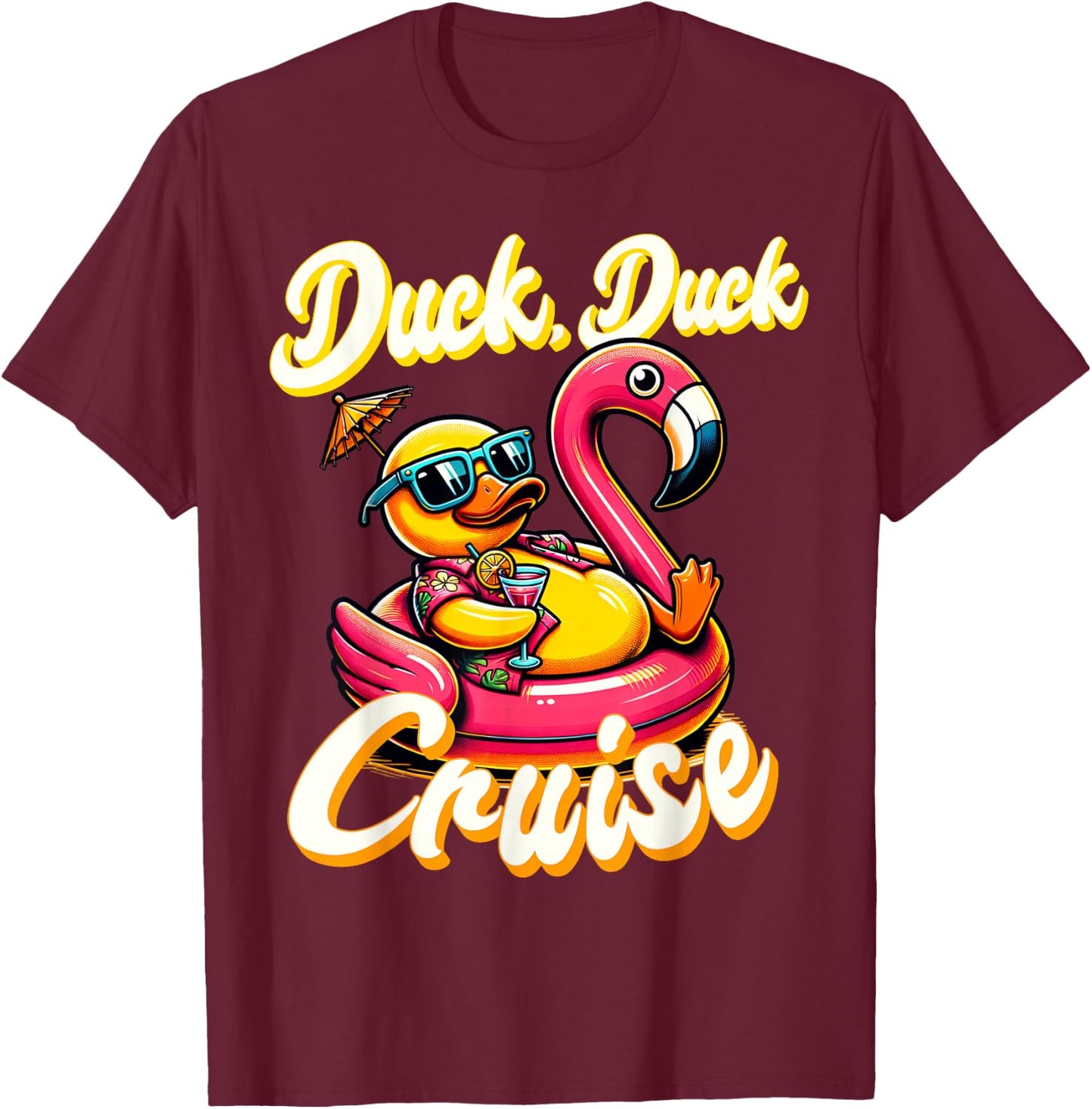 Cruising Ducks Duck Duck Cruise Family Vacation Rubber Duck T-Shirt - T-Shirt | Maroon