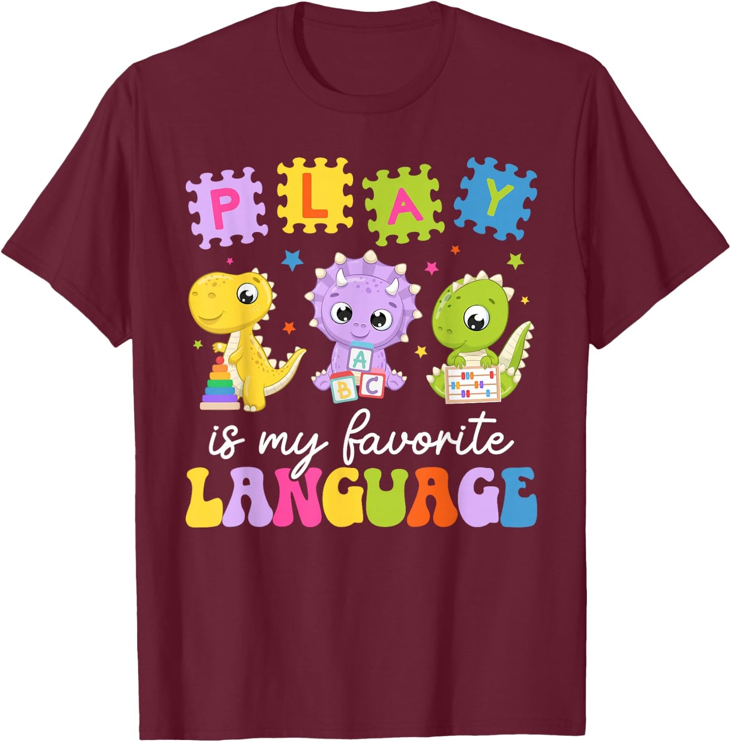 Groovy Pediatric Speech Language Pathologist Pediatric SLP T-Shirt - T-Shirt | Maroon