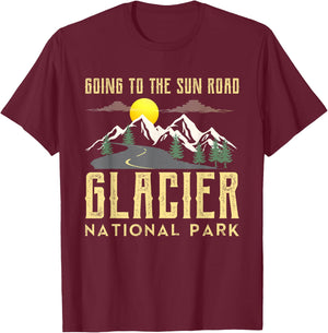 Going To The Sun Road Shirt Montana Shirt Glacier National T-Shirt - T-Shirt | Maroon