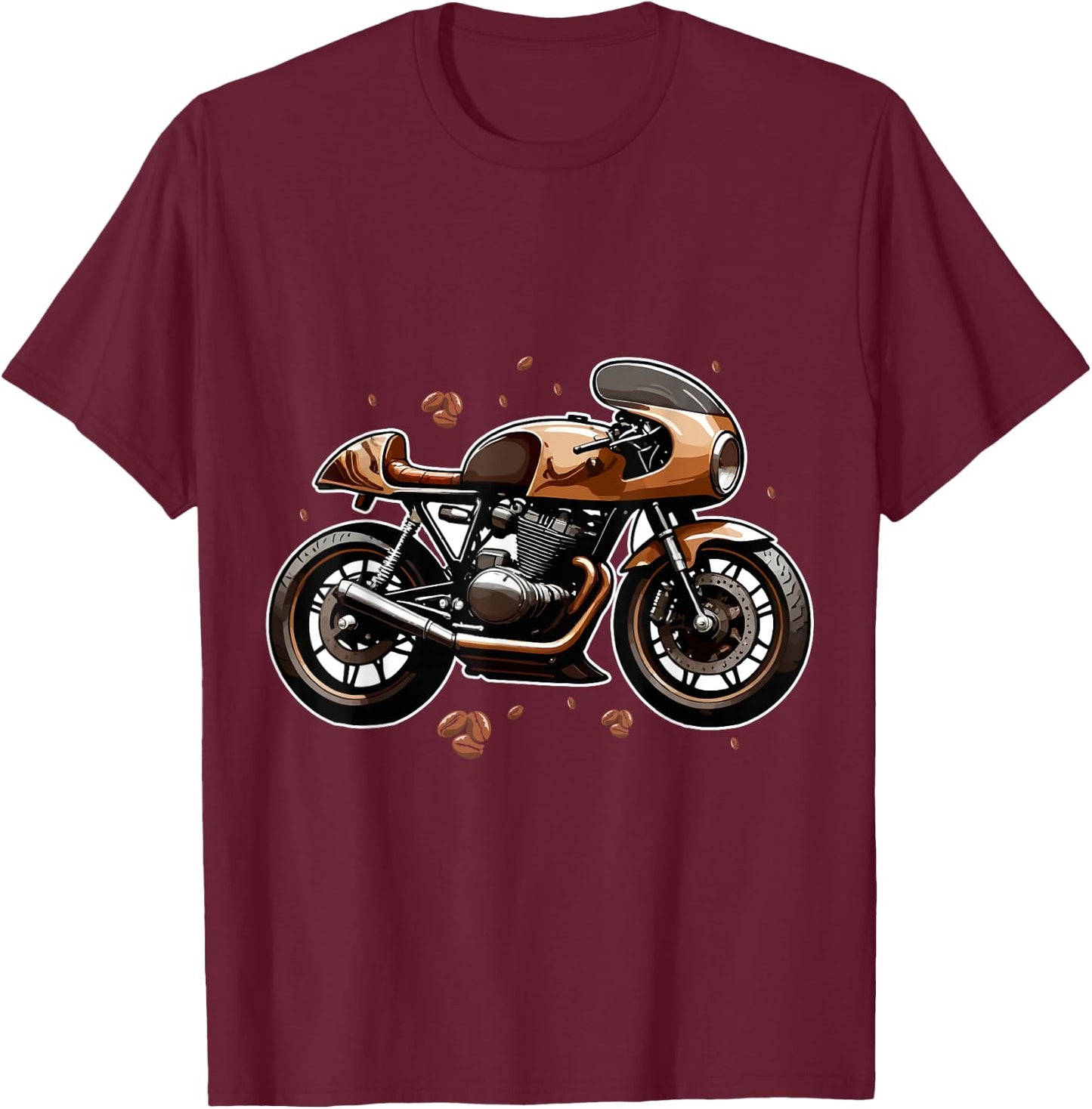 Vintage Motorcycle Cafe Racer Enthusiast Classic T-Shirt - T-Shirt | Maroon