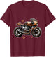 Vintage Motorcycle Cafe Racer Enthusiast Classic T-Shirt - T-Shirt | Maroon