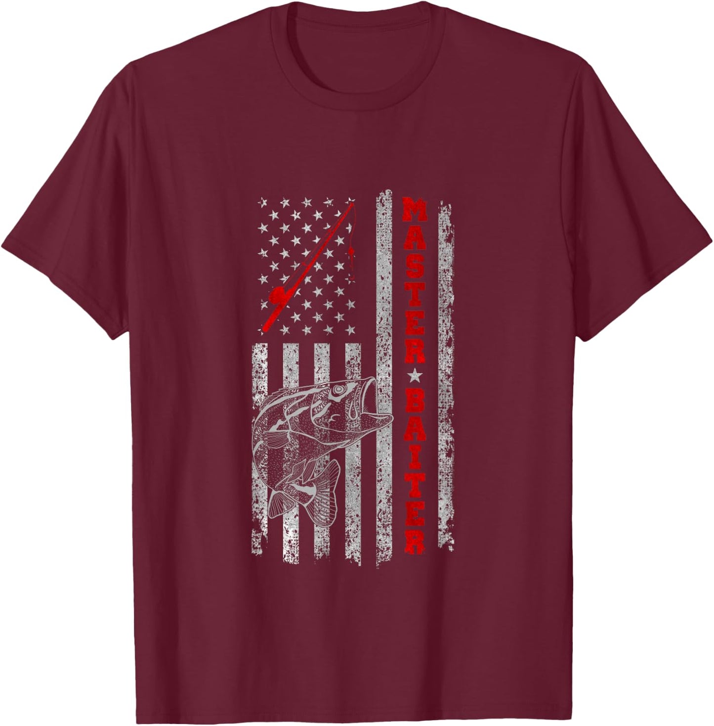 Master Baiter Funny Fishing Shirts Men Fisherman T-Shirt - T-Shirt | Maroon