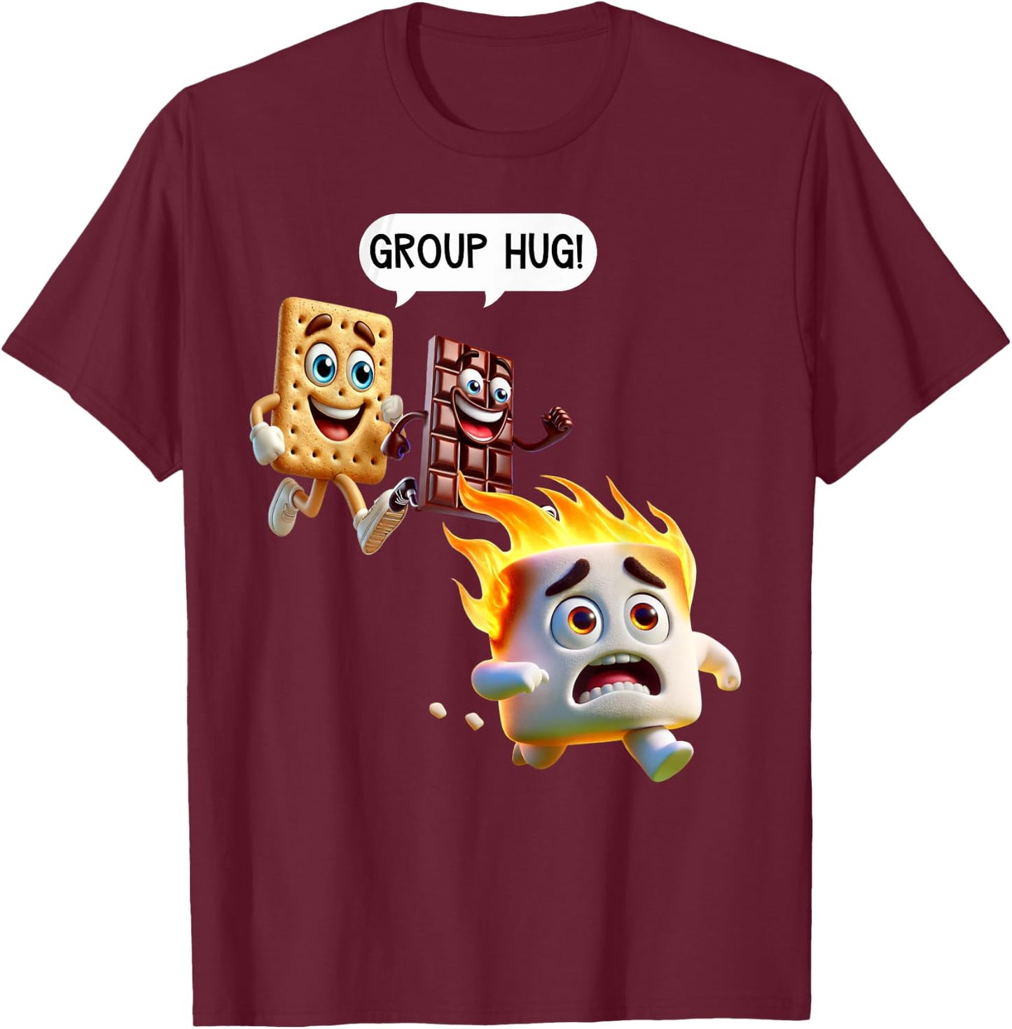 Funny T Shirts Smores Camping Roasting Outdoor Women T-Shirt - T-Shirt | Maroon