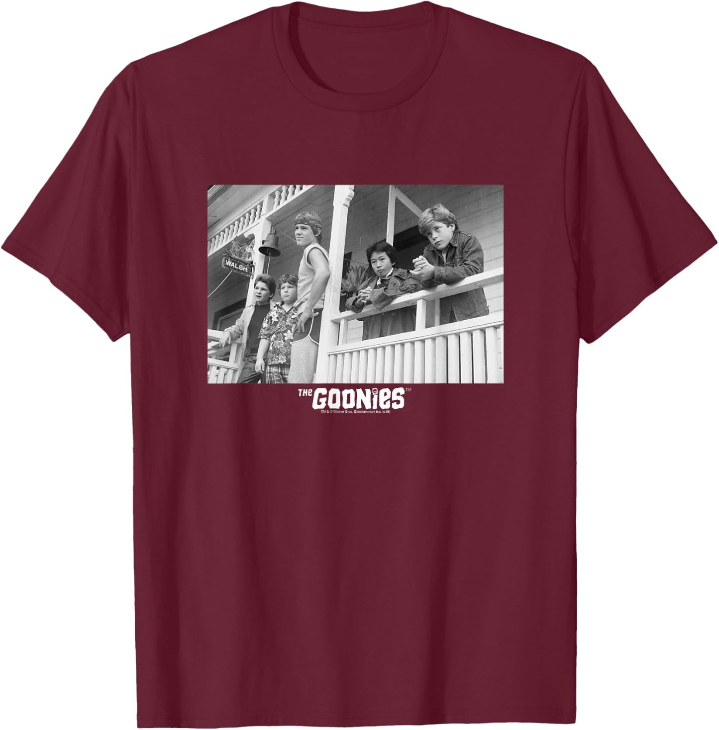 The Goonies Porch Cast T-Shirt - T-Shirt | Maroon