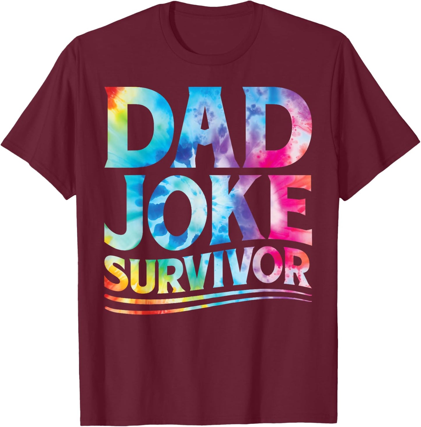 Kids Dad Joke Survivor Tie Dye Matching Father Son Dad Jokes T-Shirt - T-Shirt | Maroon