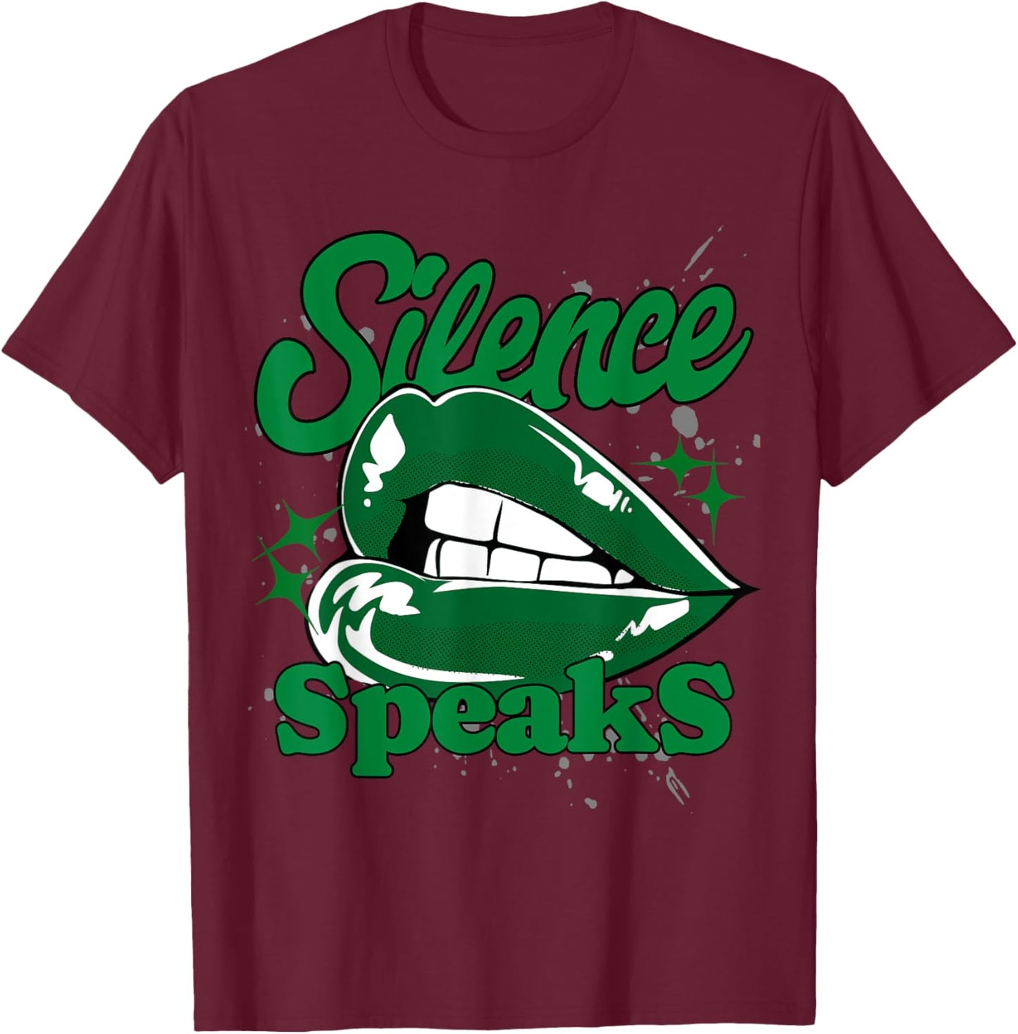 Silence Speaks Lucky Green 5s Matching Women T-Shirt - T-Shirt | Maroon