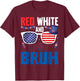 Red White And Bruh 4th Of July Boys Patriotic Teens Kids T-Shirt - T-Shirt | Maroon