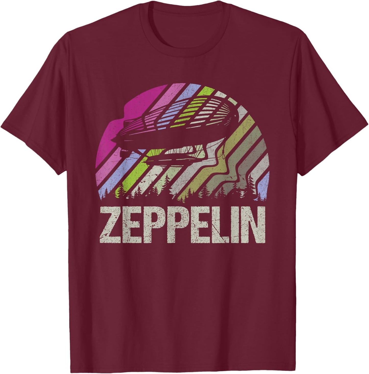 Retro Vintage Zeppelin Airship Aviation Blimp Men Women Kids T-Shirt - T-Shirt | Maroon