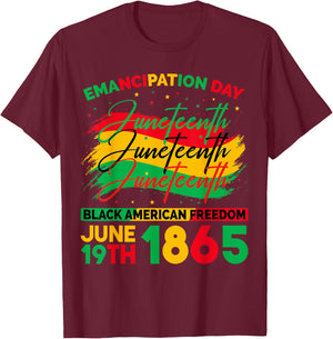 Juneteenth Black American Feedom 1865 Juneteenth Men Women T-Shirt - T-Shirt | Maroon