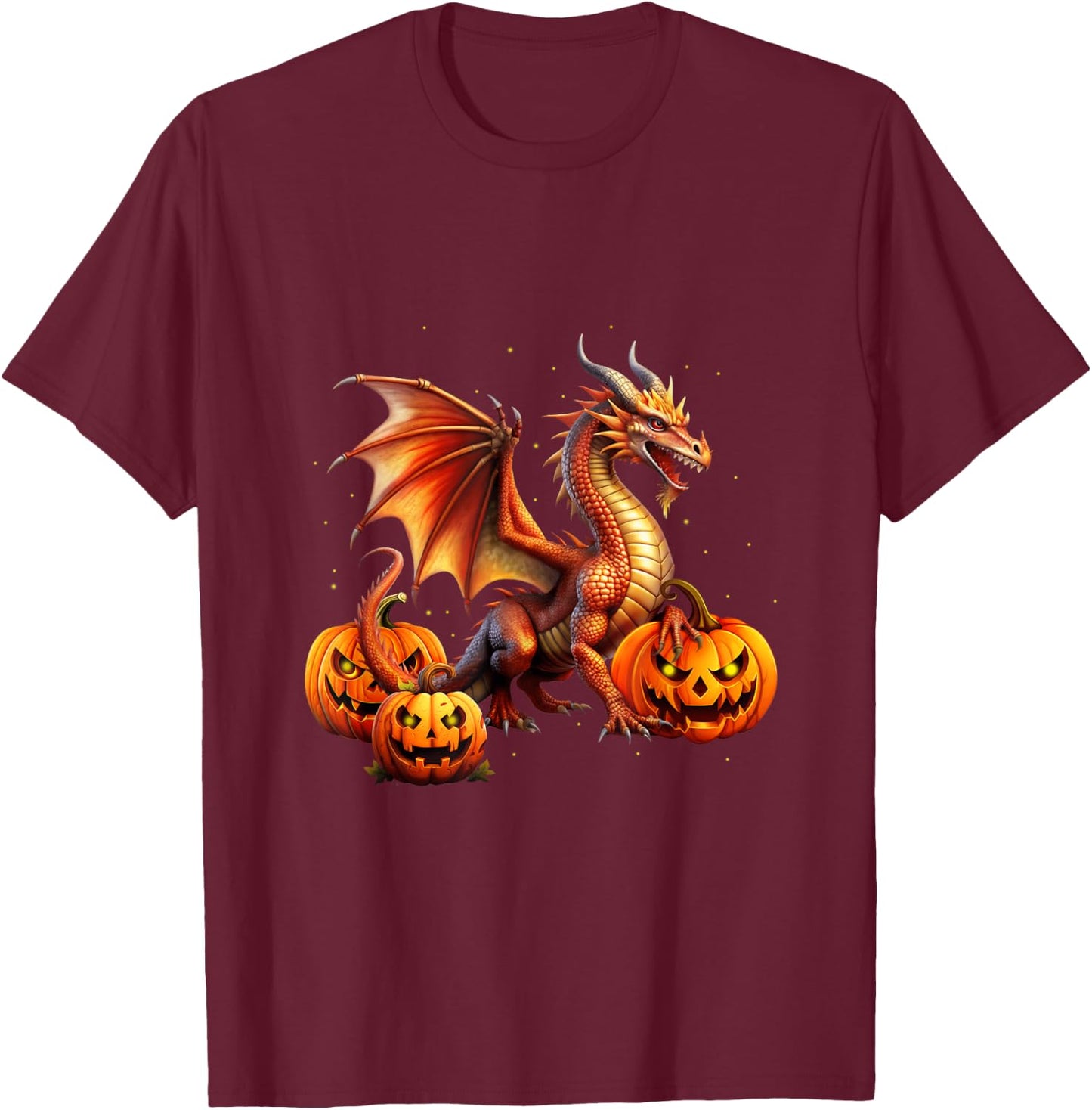 Halloween Dragon Jack O Lantern Autumn Kids Boys Girls T-Shirt - T-Shirt | Maroon