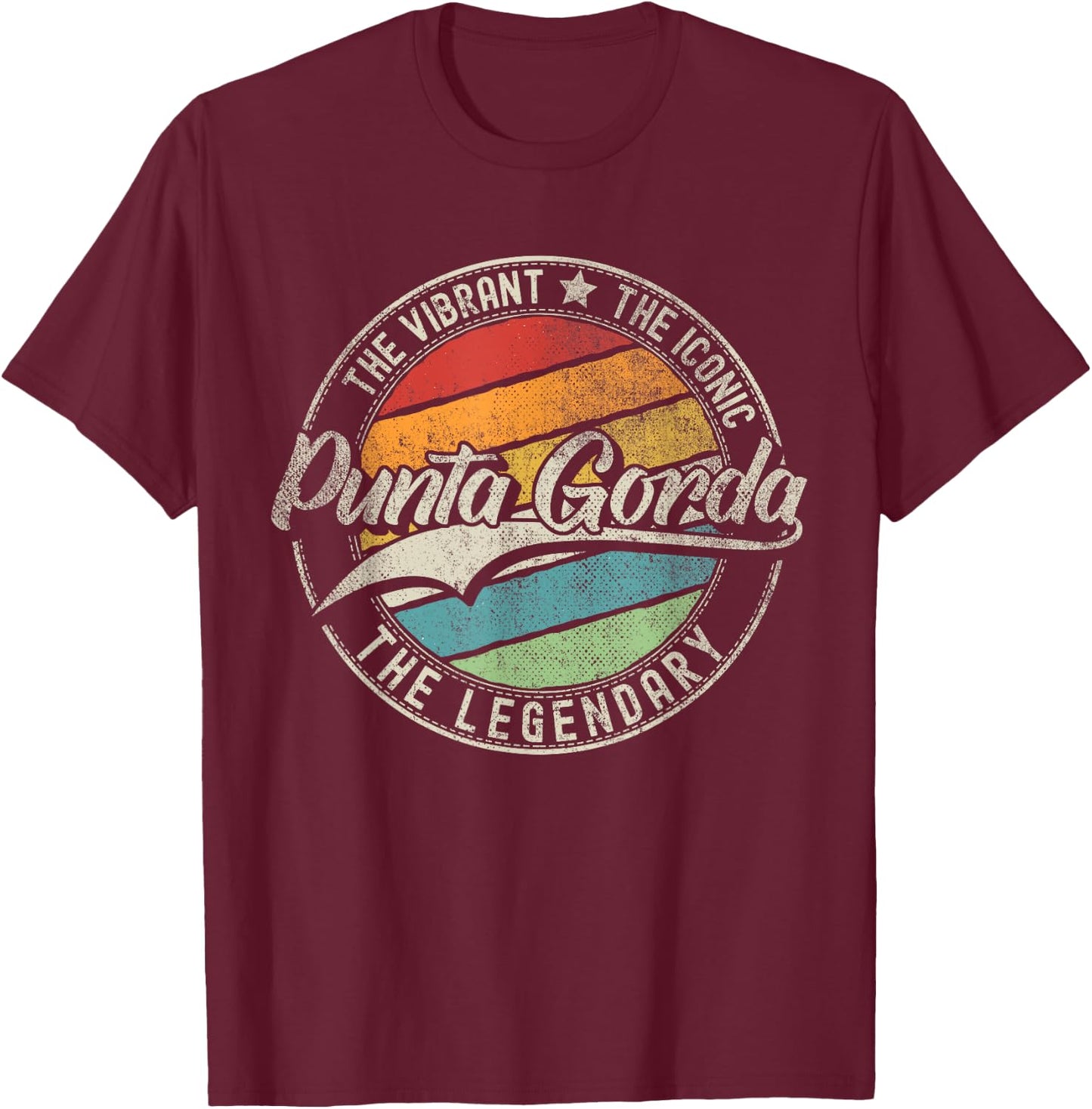 Punta Gorda FL | Florida | Vintage Distressed T-Shirt - T-Shirt | Maroon