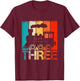 Kids 3 Year Old Boy Trains Birthday 3rd Birthday Locomotive Train T-Shirt - T-Shirt | Maroon