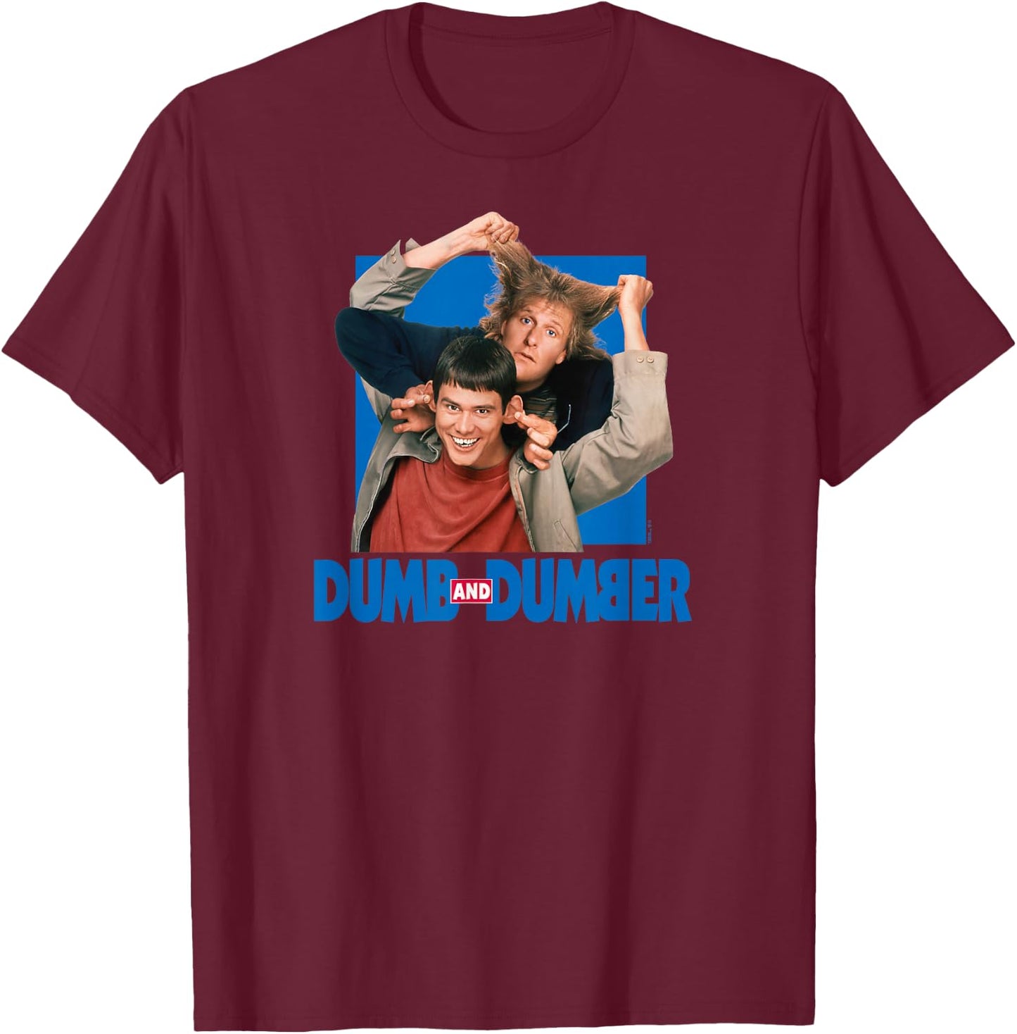 Dumb & Dumber - Lloyd Christmas and Harry Dunne Funny Duo , Small, Black T-Shirt - T-Shirt | Maroon