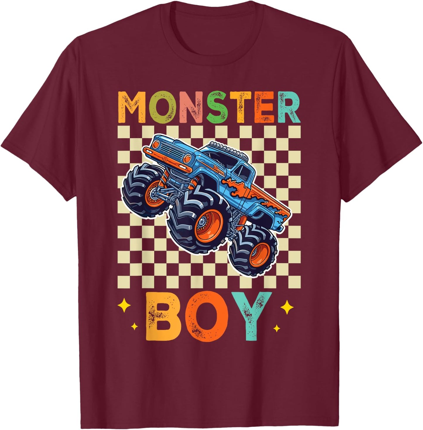 Monster Truck Boy Monster Truck Are My Jam Truck Lovers T-Shirt - T-Shirt | Maroon