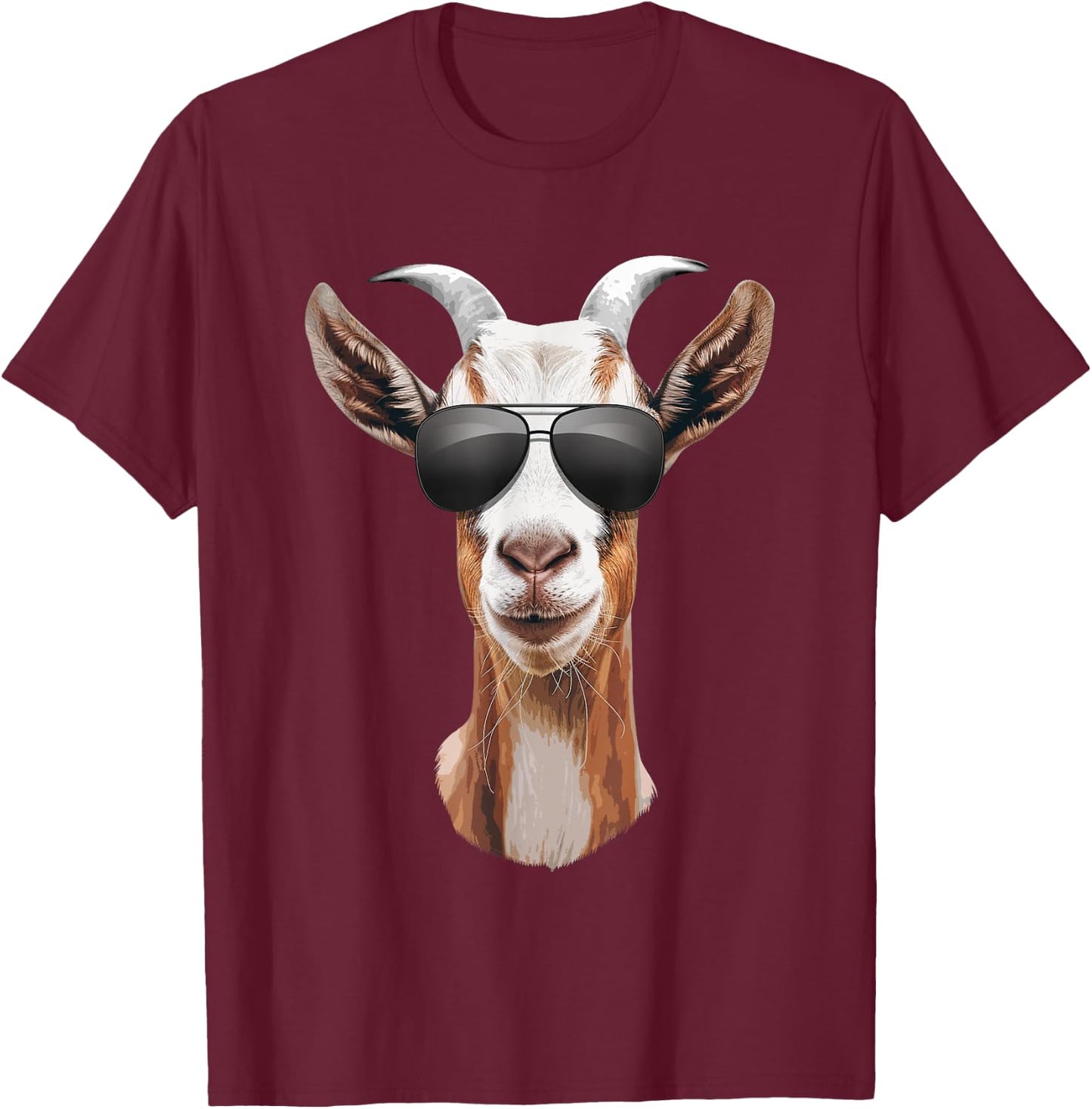 Cool Goat Art Women Farm Animal Domestic Goat Lover T-Shirt - T-Shirt | Maroon