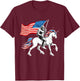 Patriotic Bigfoot Riding Unicorn 4th Of July Sasquatch Women Kids Men T-Shirt - T-Shirt | Maroon
