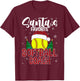 Funny Santa's Favorite Softball Coach Christmas Plaid Xmas T-Shirt - T-Shirt | Maroon