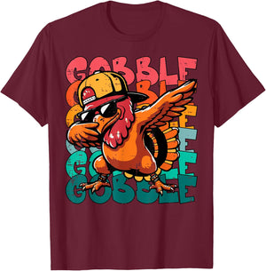 Thanksgiving Turkey Dab Gobble Funny Toddler Boys Kids Youth T-Shirt - T-Shirt | Maroon