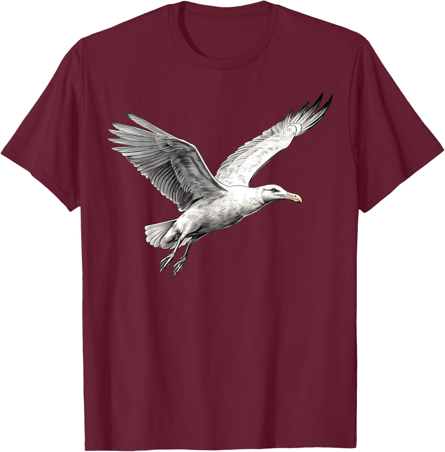 Flying Seagull T-Shirt - T-Shirt | Maroon
