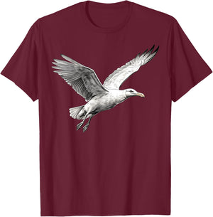 Flying Seagull T-Shirt - T-Shirt | Maroon