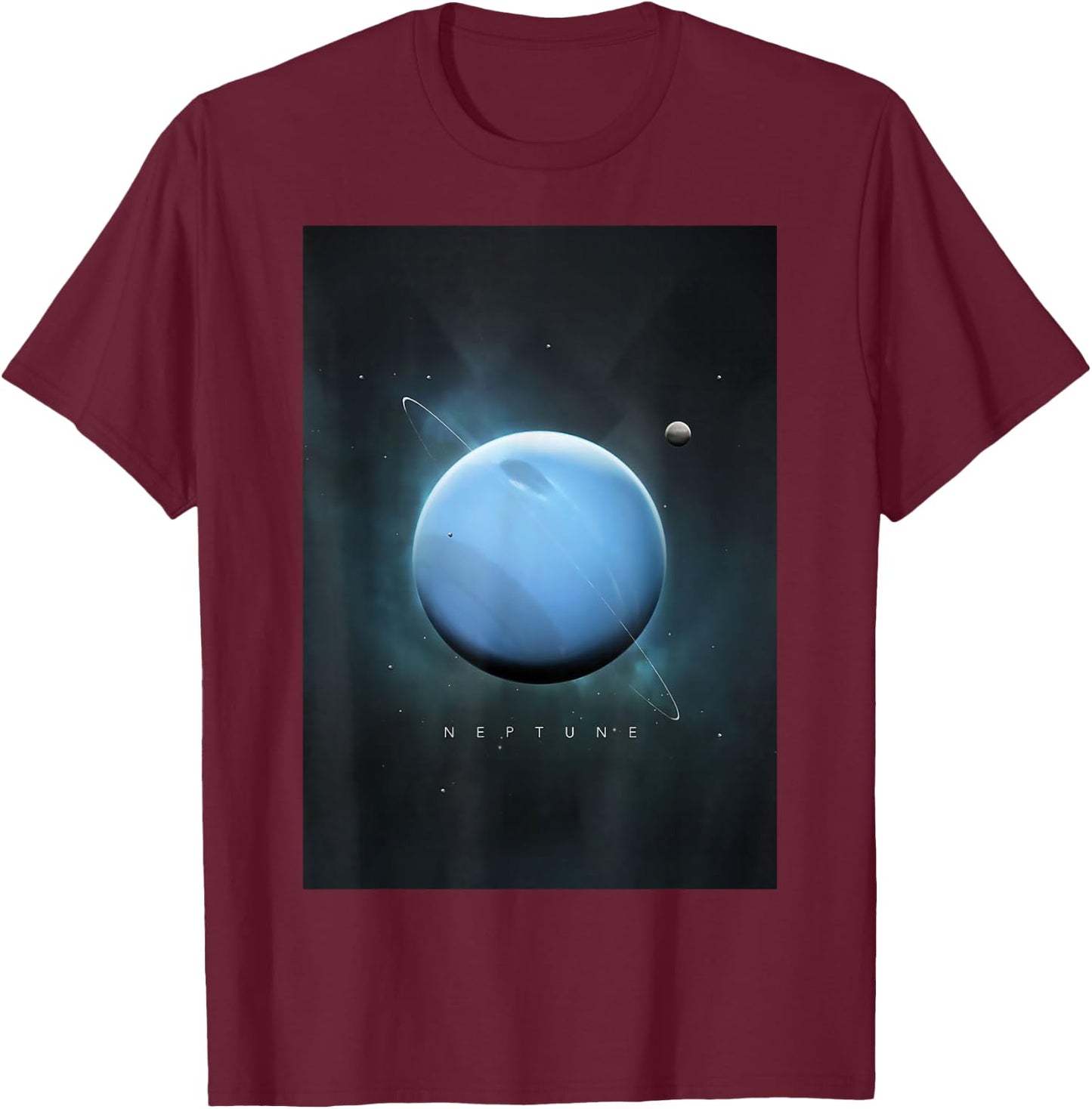Planet Neptune T-Shirt - T-Shirt | Maroon