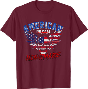 Nightmares Funny Outfits Vintage American Flag Dream Apparel T-Shirt - T-Shirt | Maroon