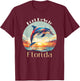 Fort DeSoto Florida Summer Vacation Beach Dolphin T-Shirt - T-Shirt | Maroon