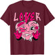 Pink Loser Lover Pink Drip Heart Matching Women T-Shirt - T-Shirt | Maroon