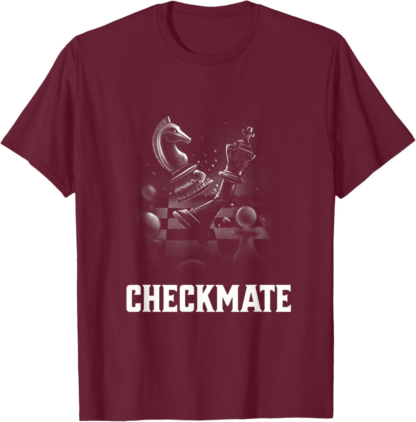Chess for Boys with Chess Pieces and Checkmate T-Shirt - T-Shirt | Maroon