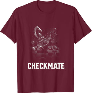 Chess for Boys with Chess Pieces and Checkmate T-Shirt - T-Shirt | Maroon