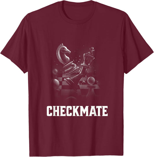 Chess for Boys with Chess Pieces and Checkmate T-Shirt - T-Shirt | Maroon