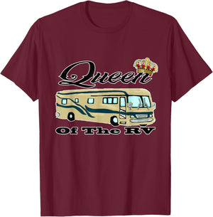 Queen Of The RV Funny Camping T Shirt T-Shirt - T-Shirt | Maroon