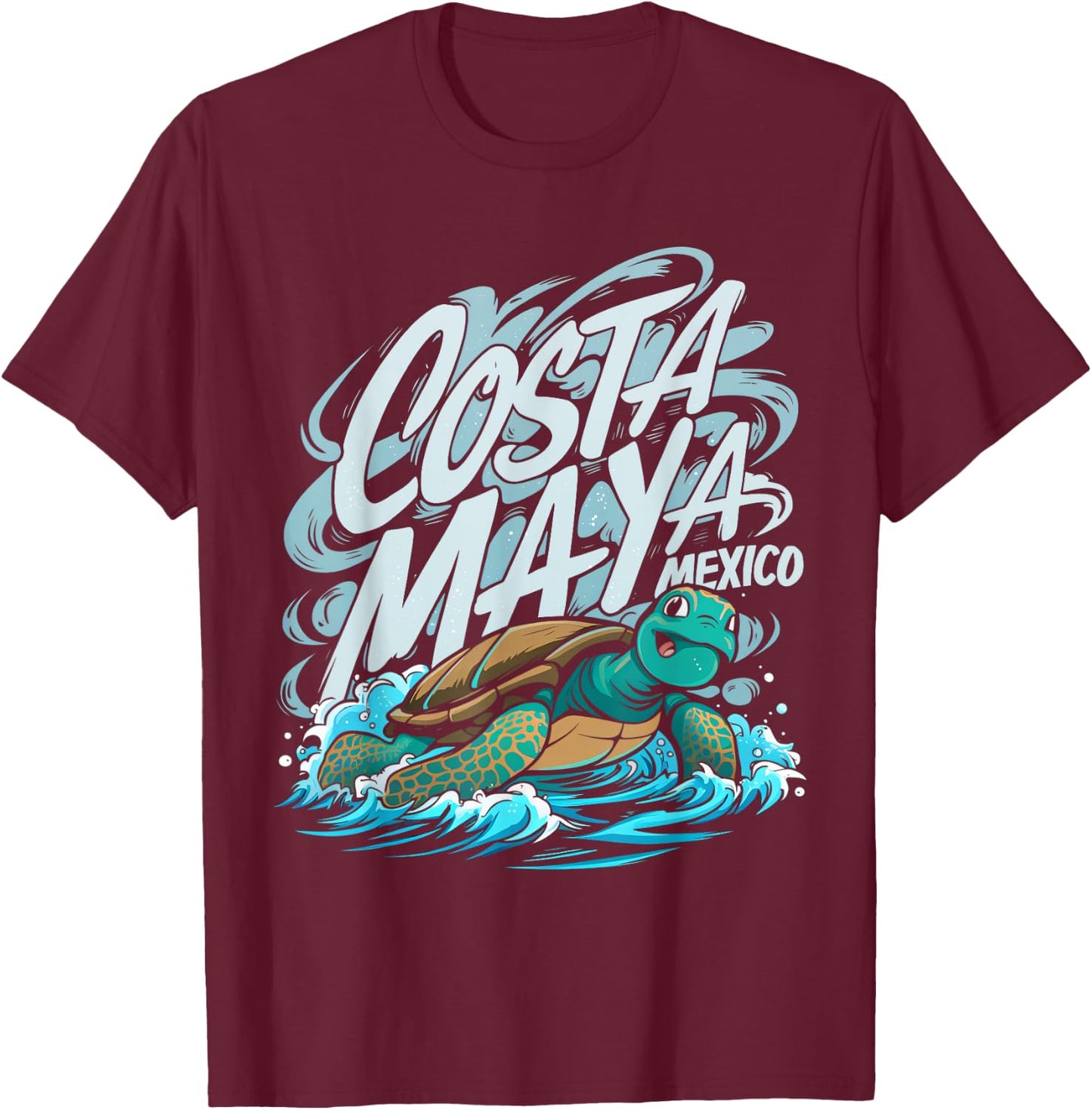 Costa Maya Mexico Turtle Vacation Souvenir Beach Women Girls Kids T-Shirt - T-Shirt | Maroon