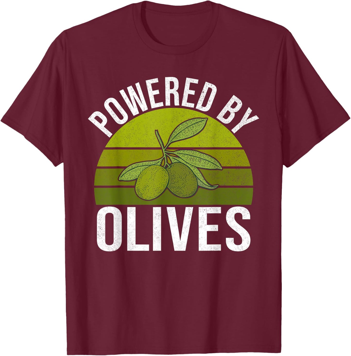 Powered by Olives Olive Lover T-Shirt - T-Shirt | Maroon
