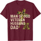 Man Of God Veteran Husband Dad Christian Jesus Camouflage T-Shirt - T-Shirt | Maroon