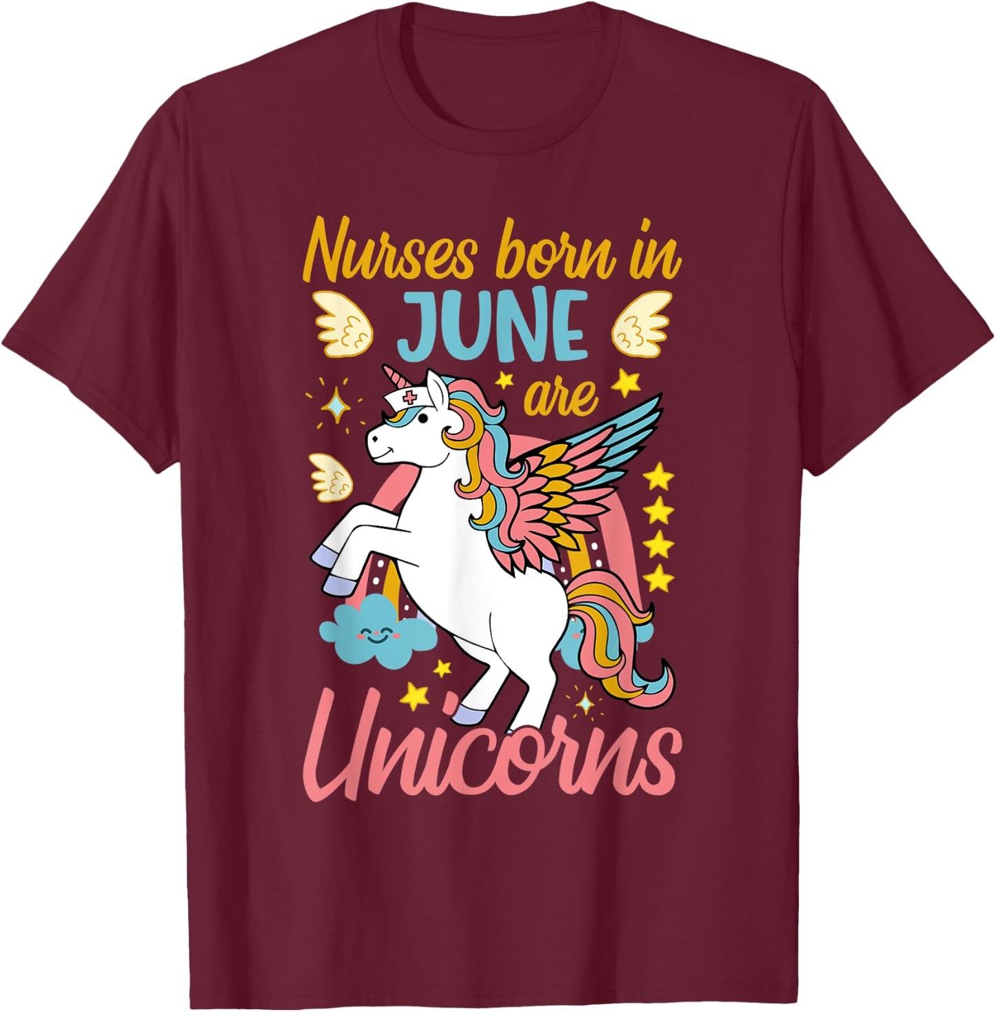 Nurse Born In June T-Shirt - T-Shirt | Maroon