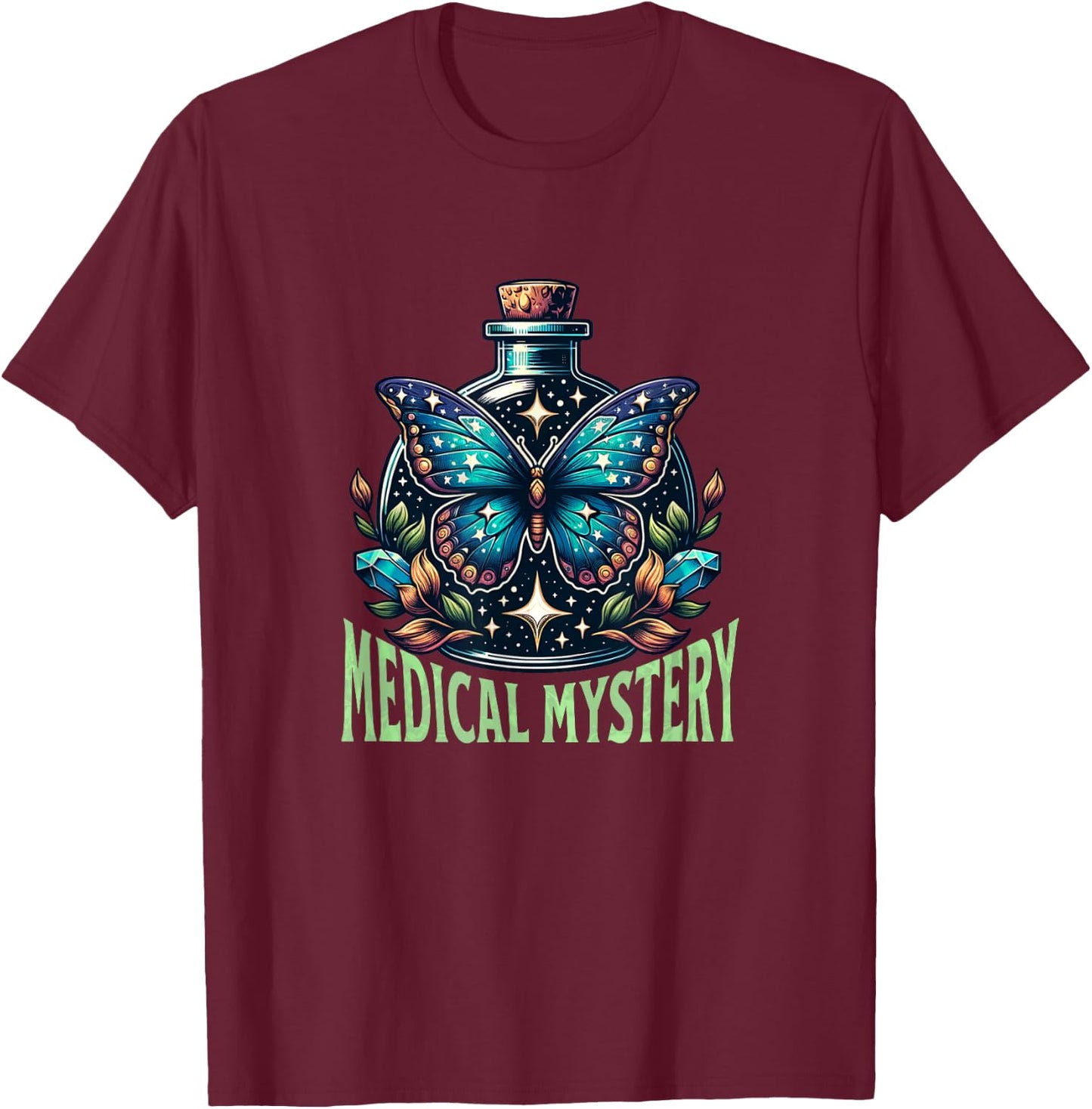 Medical Mystery Chronic Illness Spoonie Butterfly T-Shirt - T-Shirt | Maroon